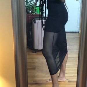 All black mesh insert DRESS